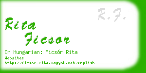 rita ficsor business card